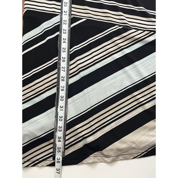 Chicos Black Tan Striped Pull On Maxi Skirt Size 0 (S) Fall Casual - Picture 6 of 14